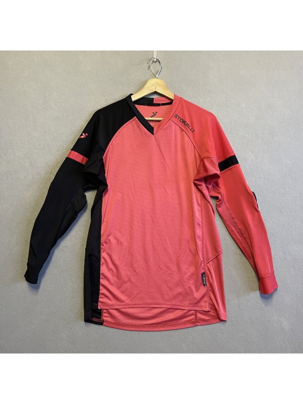 Storelli ExoShield Gladiator Goalkeeper Jersey Coral/Black Padded Elbows M